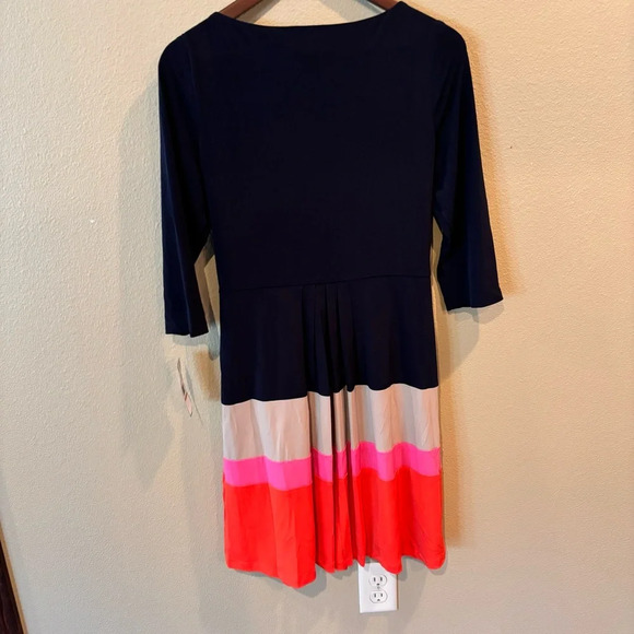 NWT Jessica Howard Front Crossover Dress in Navy/Multi, size 12P, Office Church - Picture 7 of 10